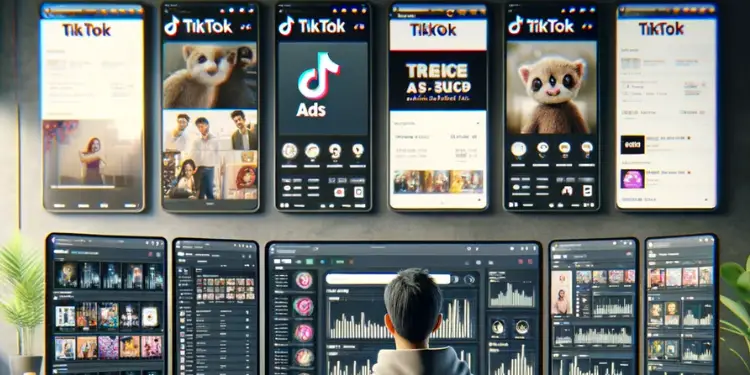 TikTok ads showing on different screens