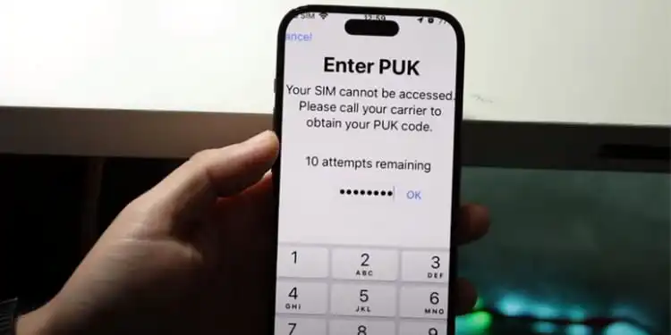Enter your PUK code on your phone