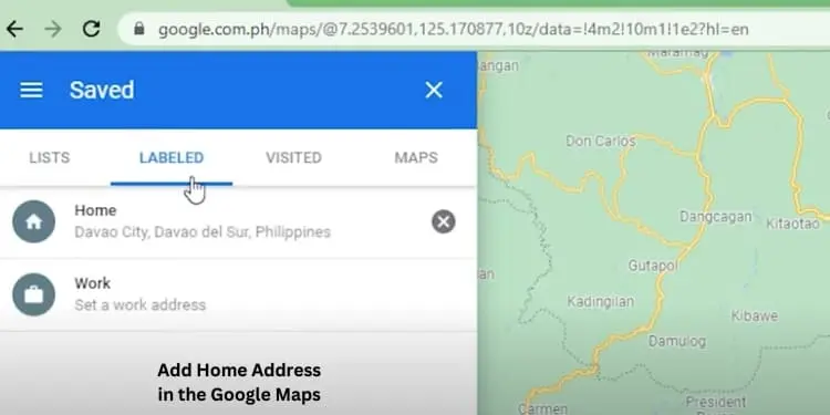 Add Home Address in the Google Maps