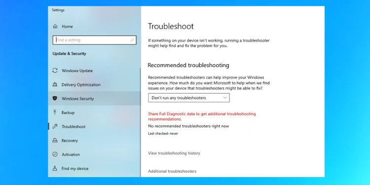 Run Windows Update Troubleshooter