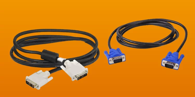 VGA and DVI cables