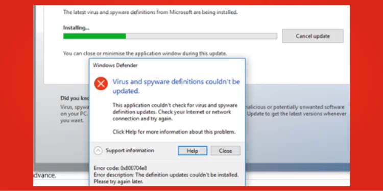 How to fix 0x800704E8 error when updating Microsoft Defender