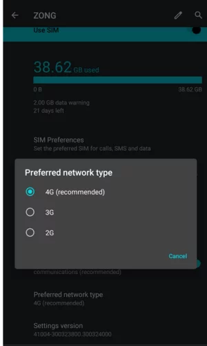 Toggle on the Enhanced 4G LTE Mode.