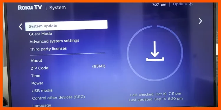 System Update on Roku TV