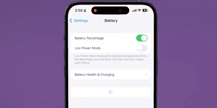 Battery Health on mobile