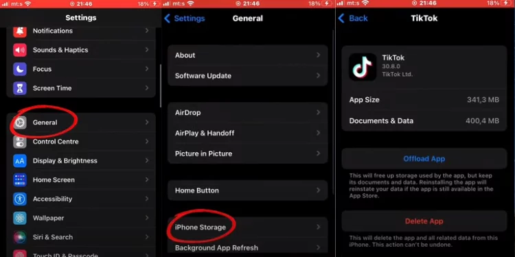 Tiktok App Clear cache settings