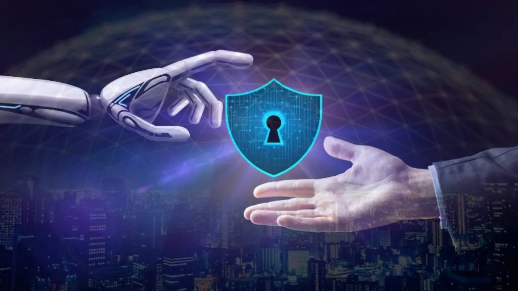 Cyber Background Checks: Image of two hands with a lock in between them